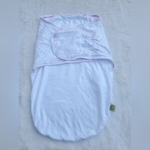 Nested Bean White Swaddle with Pink Dots Size S-L (7-18 lbs)